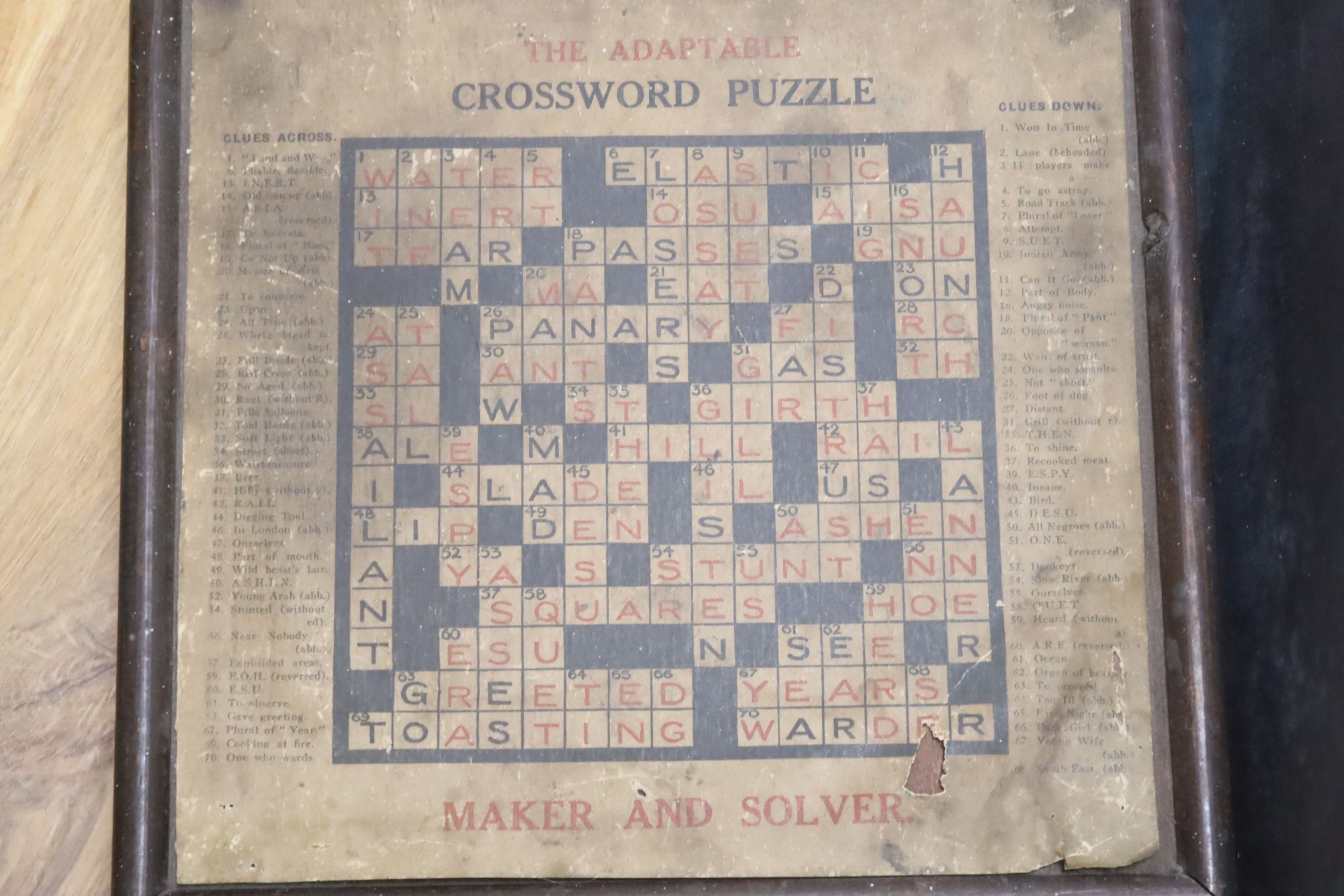 A Jaques Electrolette, two table croquet sets, an adaptable crossword puzzle